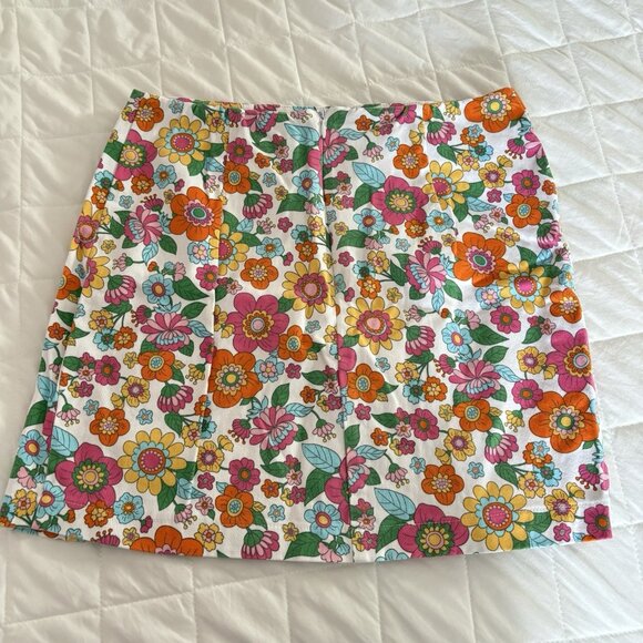 Love On A Hanger Juniors Size 9 Floral Flower Mini Skirt Hippie Boho Bohemian - Picture 5 of 6
